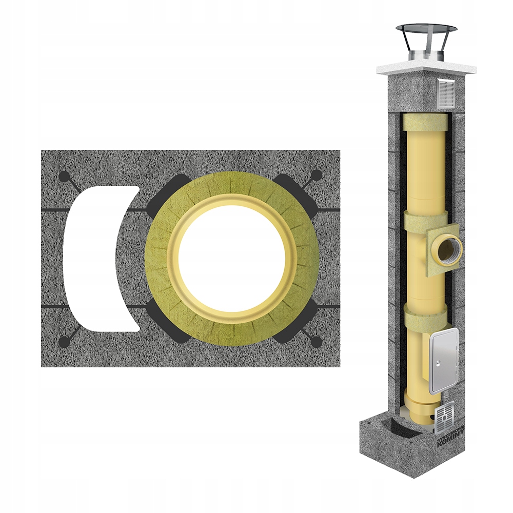 Keramický systémový komín sada fi 160 6 m +went