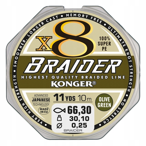 

Konger 250150018 Plecionka Braider 8x Og 0,18/150m