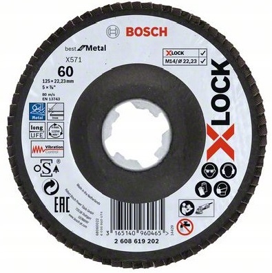 

Bosch Tarcza Listkowa 125mm GR.60 X-lock Do Metalu