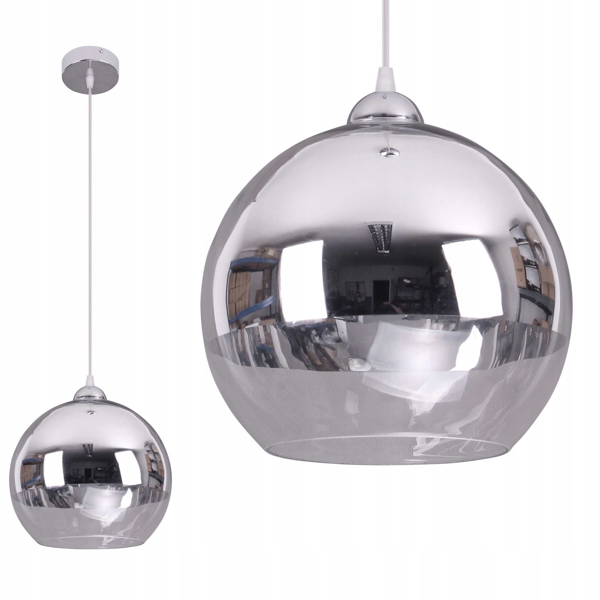 

Lampa Wisząca Sufitowa Żyrandol Chrom Nowoczesna