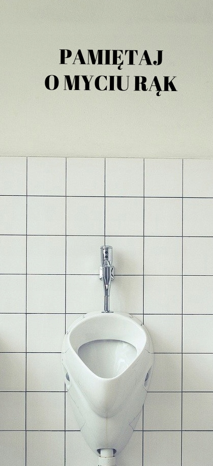 naklejka PAMIĘTAJ O MYCIU RĄK 45x15cm WC toaleta Marka inna