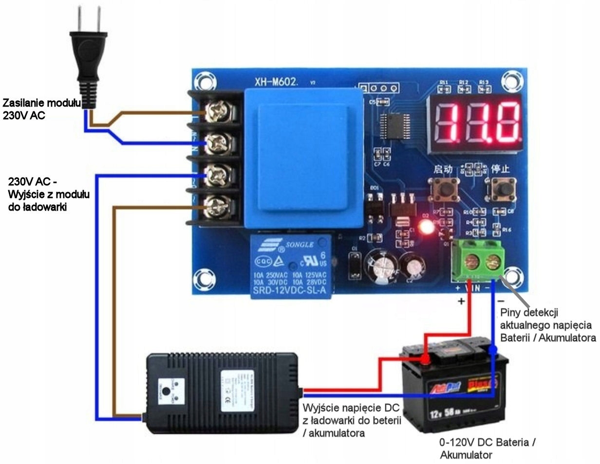 Moduł Sterowania Ładowania Akumulatora XH-M602 Producent ACS