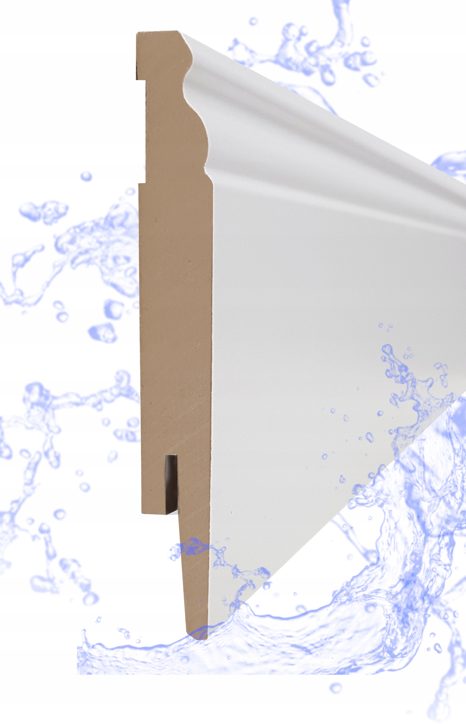 12 LISTWA PRZYPODŁOGOWA MDF Biała RYFLOWANA 240 cm Szerokość 15 mm