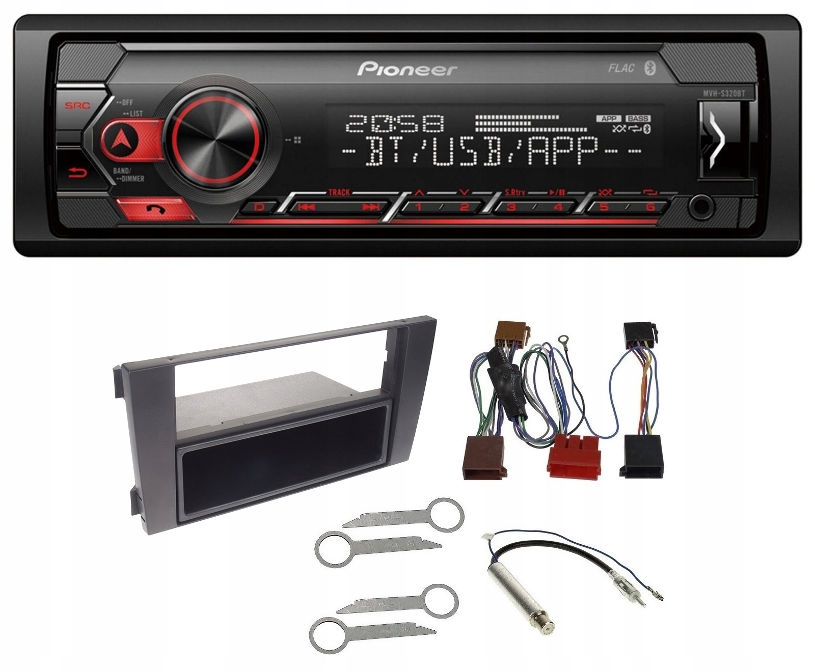 Pioneer MVH-S320BT autorádio MP3 Usb Bluetooth Audi A6 C5 2001-2005