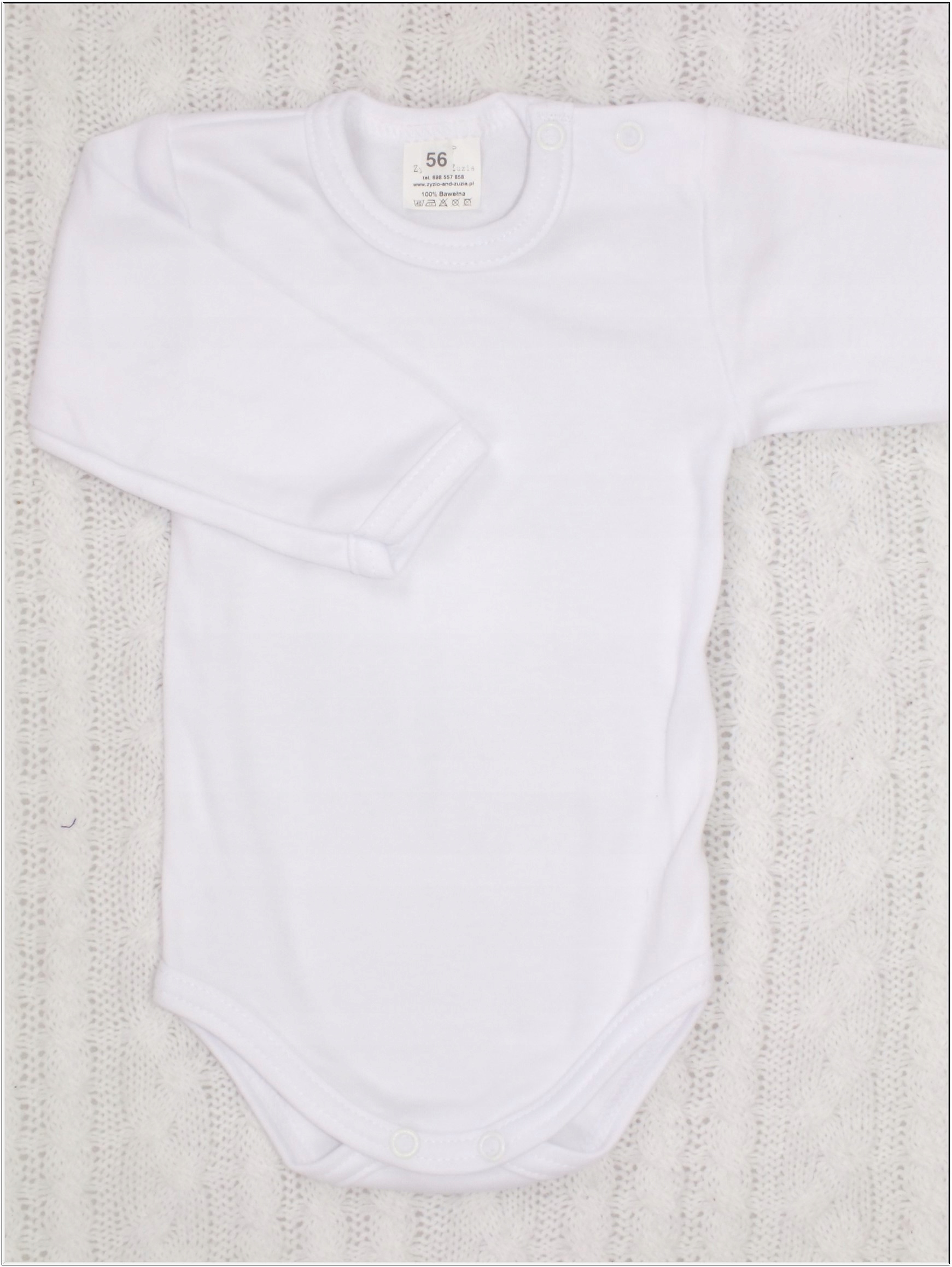 Białe Body 100% Bawełna na długi rękaw 74 Marka Zyzio&Zuzia