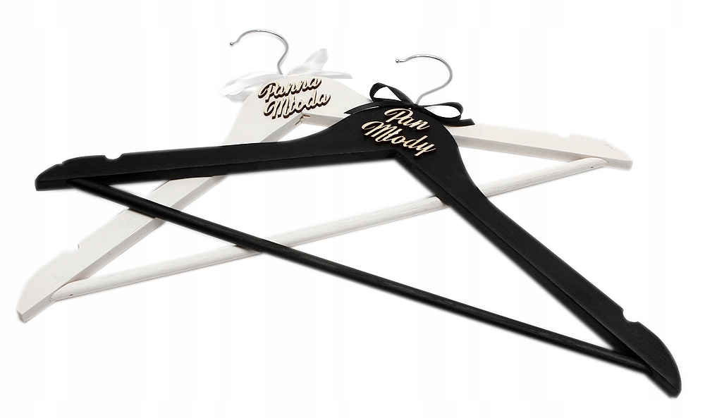 Wieszaki Ślubne Panna Młoda Pan Młody napis 3D Marka Wolf