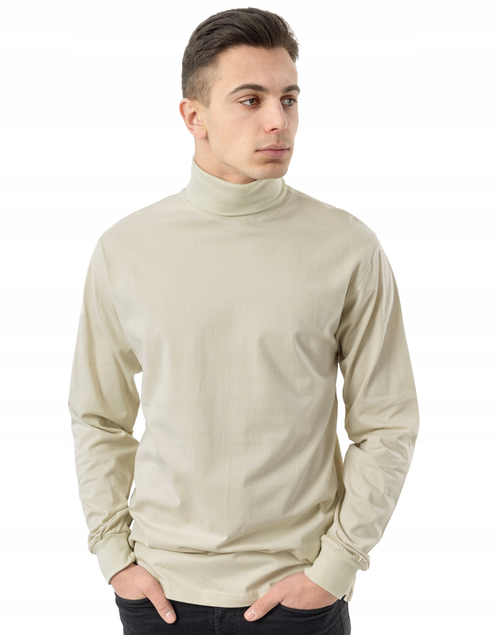 

Elegancki Golf Męski cienki sweter Arek XL beżowy