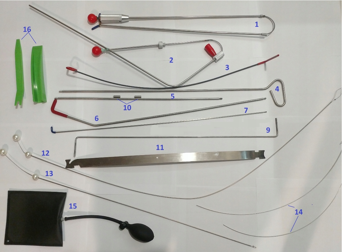 АВАРИЙНЫЙ КОМПЛЕКТ ОТКРЫВАНИЯ ДВЕРИ АВТОМОБИЛЯ АВТОМОБИЛЯ