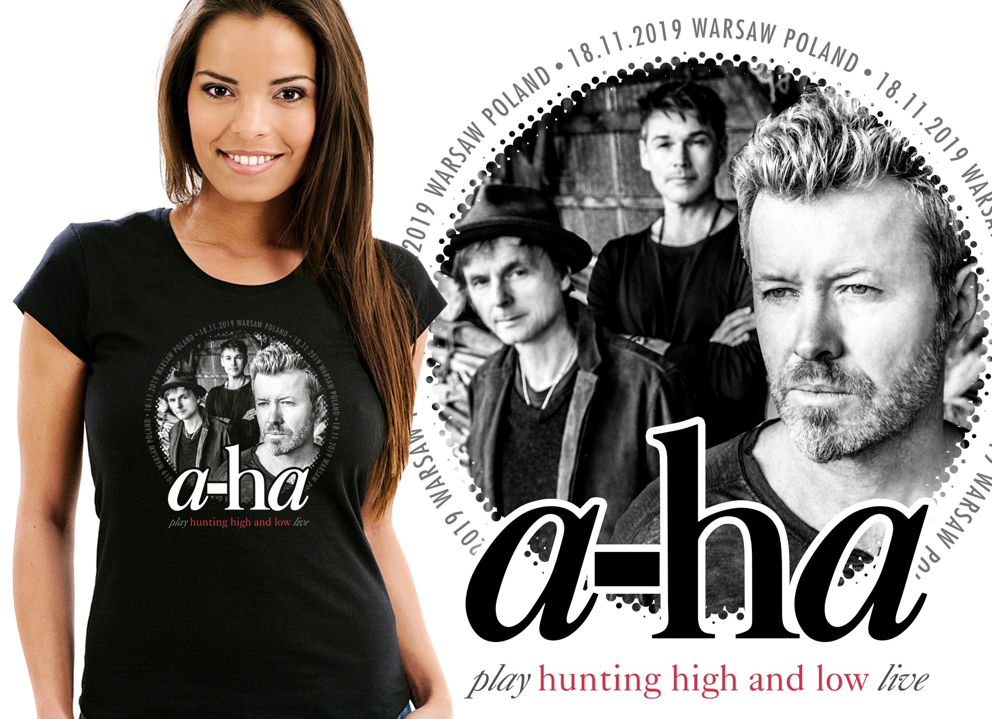 

A-ha Aha Tour 2019 Koncert Wawa Koszulka Damska XL