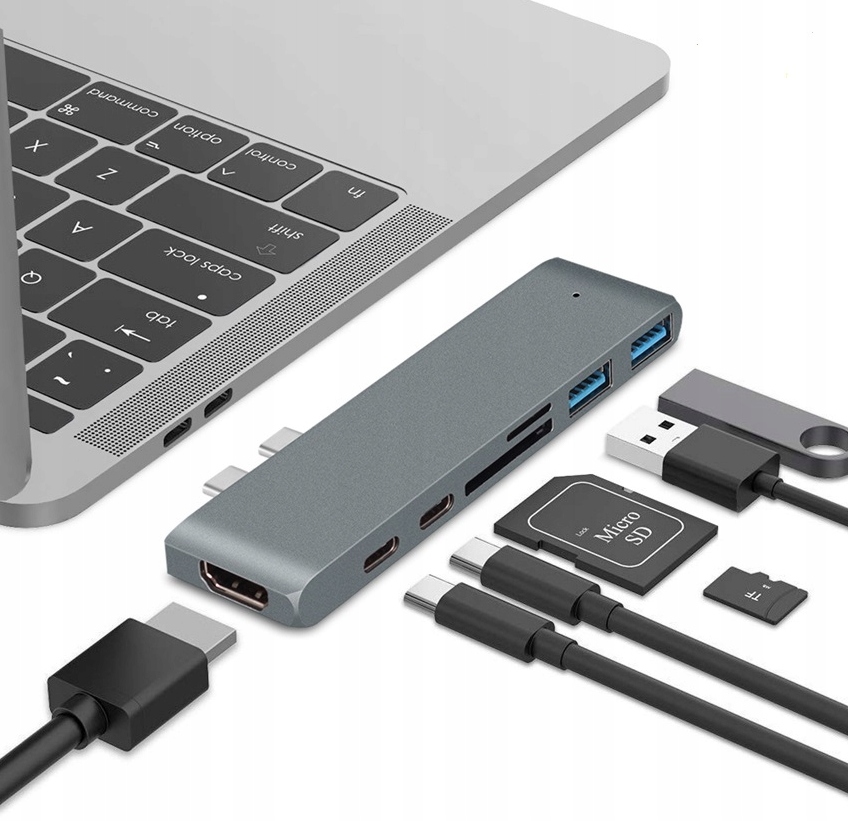

Adapter Hub Usb-c Usb Hdmi 4K Sd Macbook Pro Air