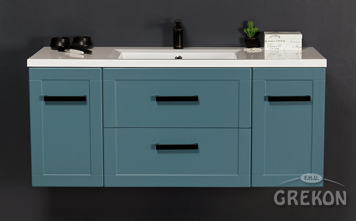 MEIVA meble łazienk niebieska szafka +umywalka 120 Marka Gante