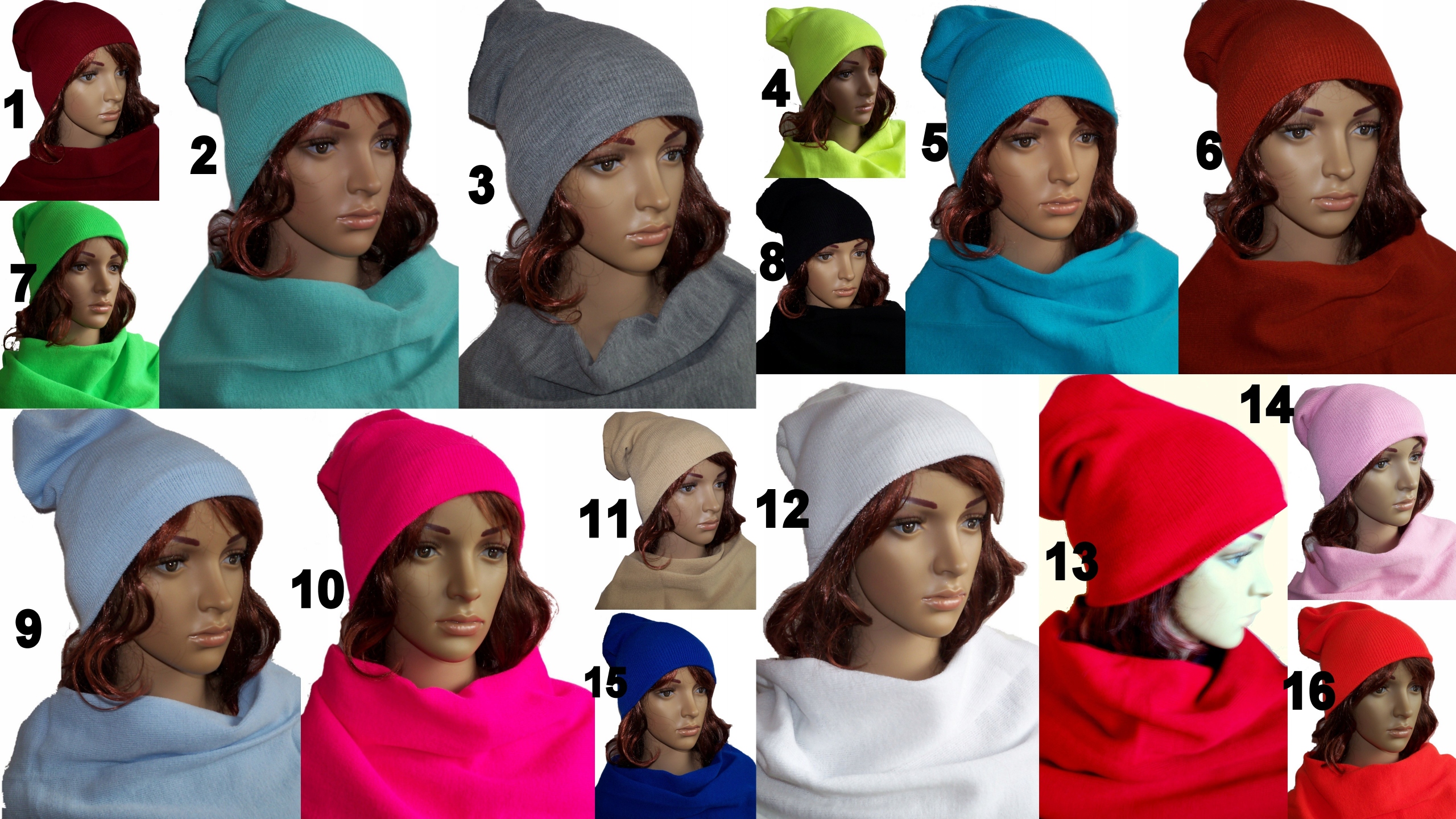 KOMPLET DAMSKI CZAPKA +KOMIN TUNEL KOLORY PROD. PL Marka inna