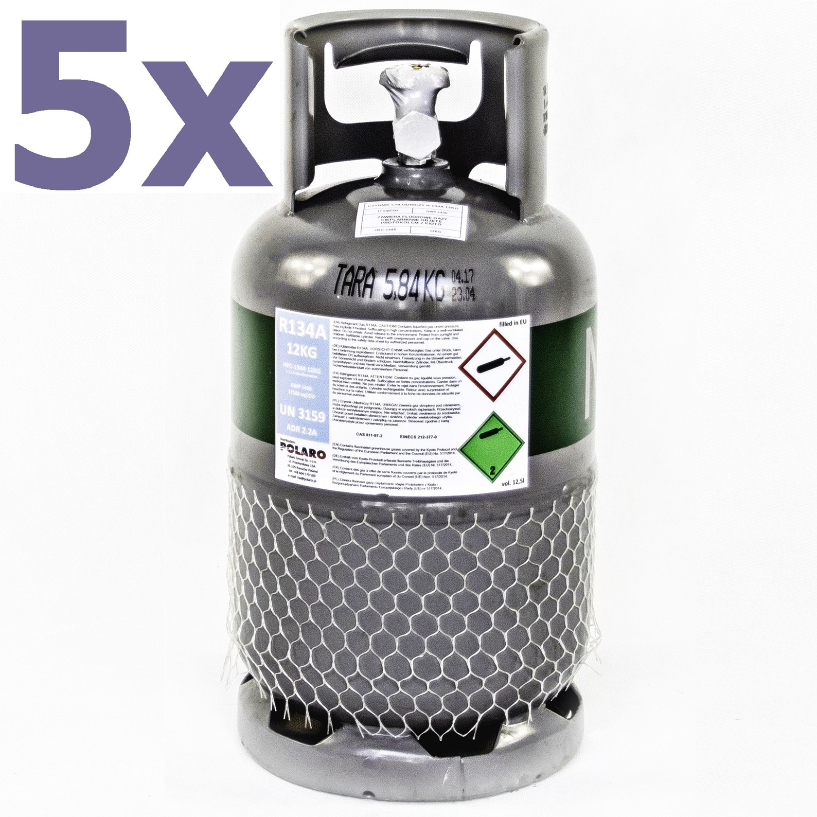5X CZYNNIK CHLODNICZY R134A 12KG GAZ LEGALNY FV23