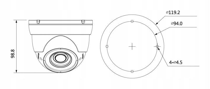 KAMERA 4w1 BCS-DMQ4200IR-E 2MPx IR30 2.7-13.5mm Model BCS-DMQ4200IR-E