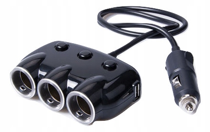 

Ładowarka rozgałęziacz samochodowy 3xGN 2xUSB 3.1A