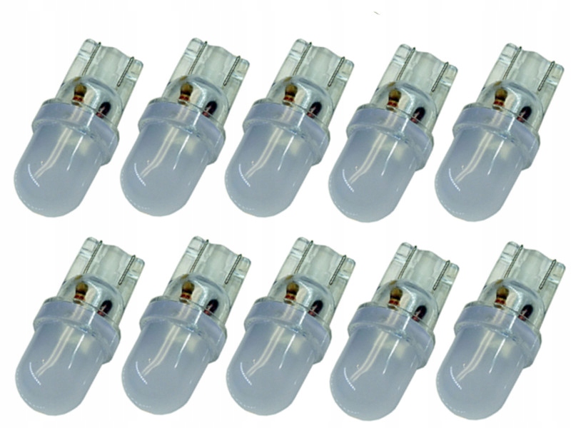 

żarówka Led T10 w5w w3w matowa biała zimna 12v x10