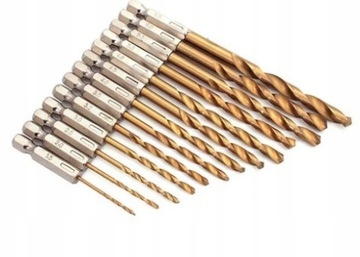 

Wiertła tytanowe do metalu i drewna 13szt Hss CO5%