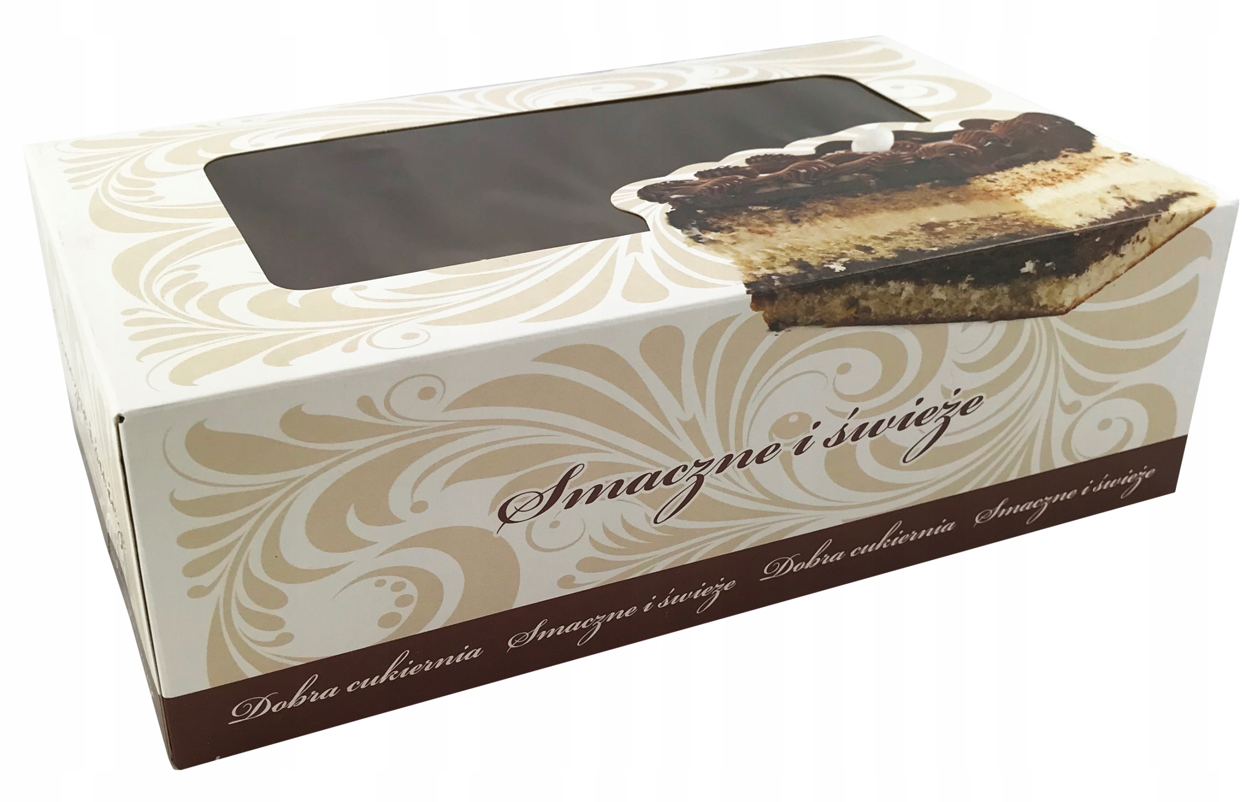 

Karton na tort ciasto z okienkiem ornament 25x15x8