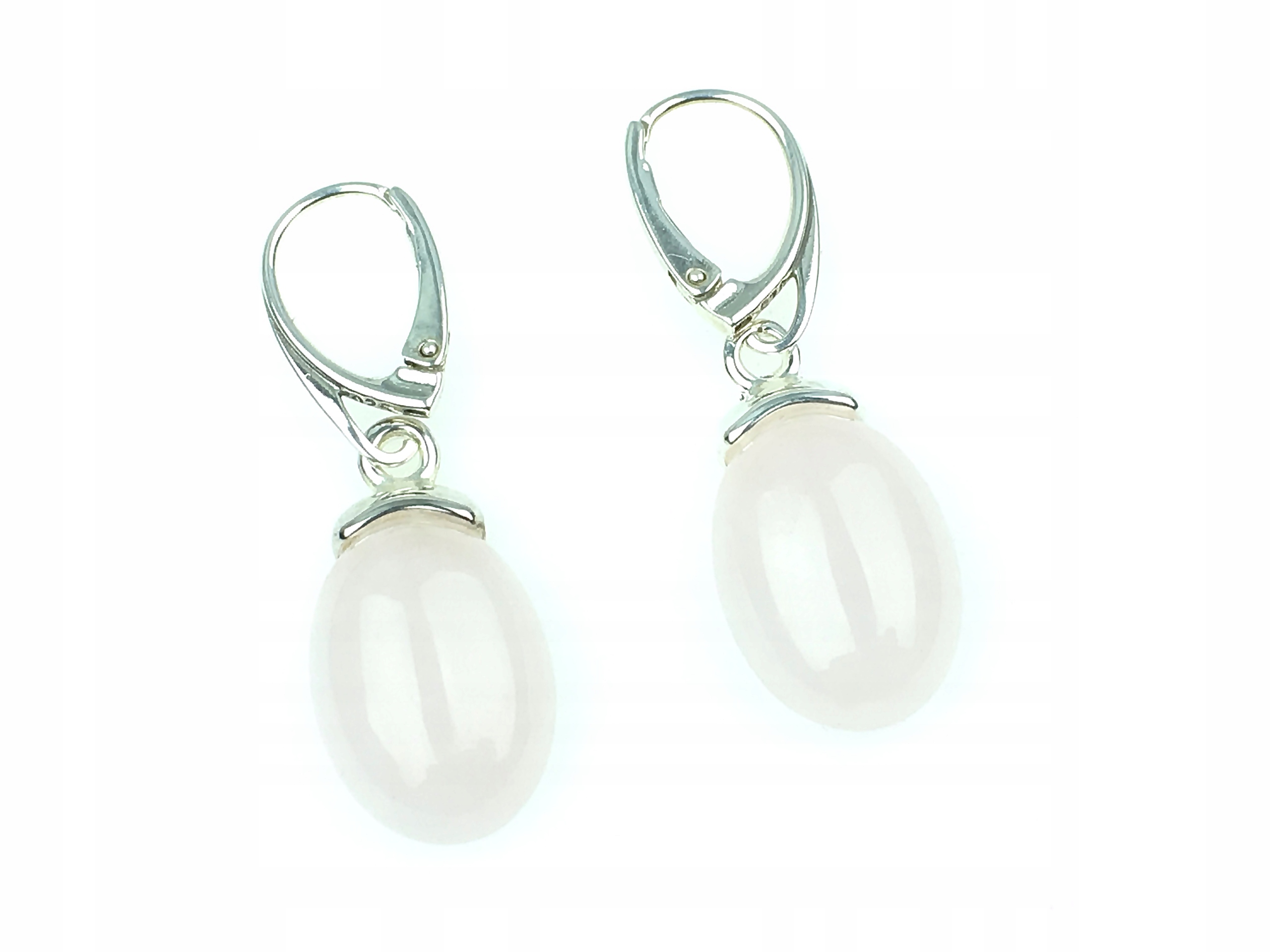 

kolczyki wiszące srebrne z kamieniem kwarc różowy