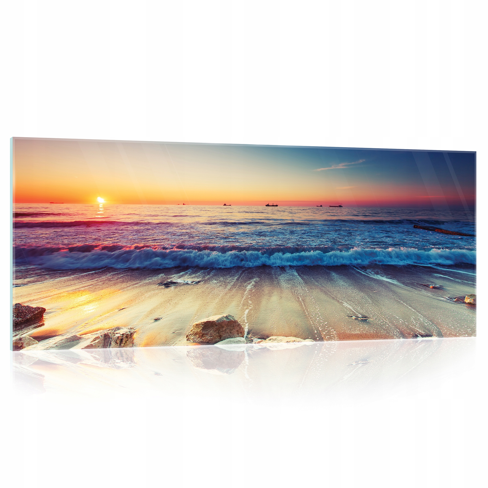 Obraz na skle Pláž západ slnka 125x50