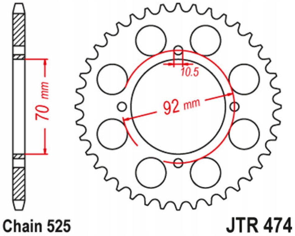 Zadní ozubené kolo 525 Jtr 48Z Kawasaki S1 250 Mach 1