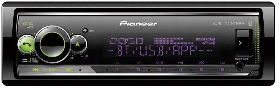 Автомобильный радиоприемник PIONEER MVH-S520BT iPhone USB