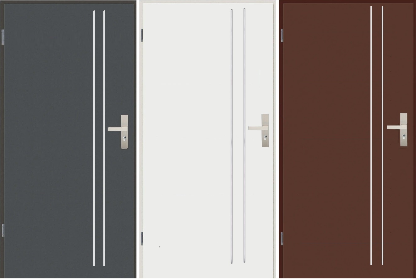 DRZWI WEJŚCIOWE TECHNICZNE OCIEPLANE ALU 2 70 L Kolor wykończenia inny kolor białe szare