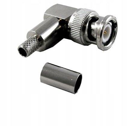 WTYK BNC zaciskany na przewód RG6 Kątowy FV (0815)