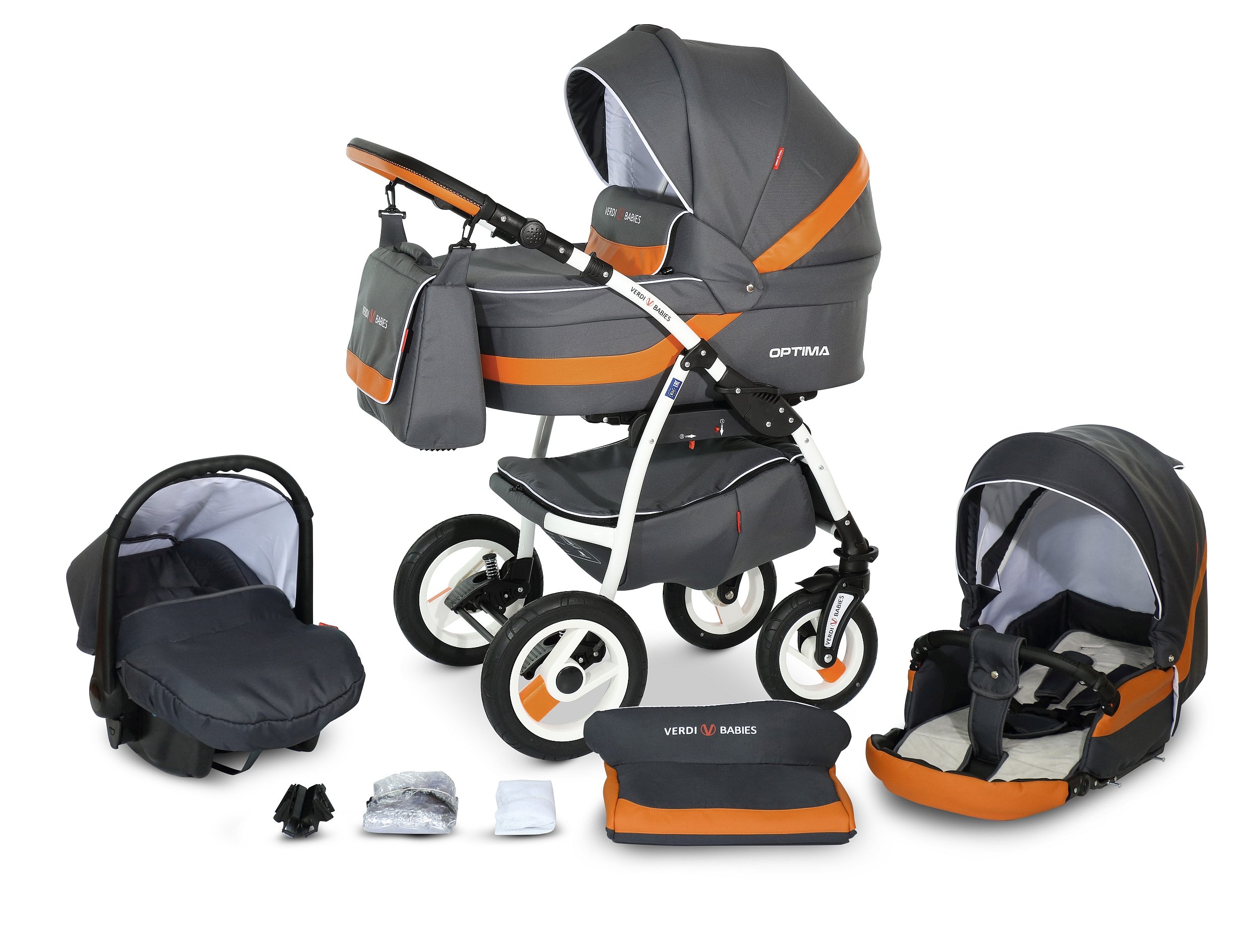 WÓZEK DZIECIĘCY VERDI OPTIMA 3W1+TORBA + DODATKI!!