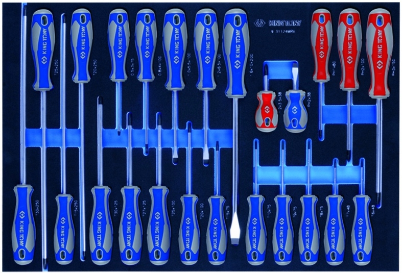 SADA SKRUTKOVAČOV PLOCHÁ KRIŽOVATKA TORX 24ks KING TONY VLOŽKA 9-31124MRV