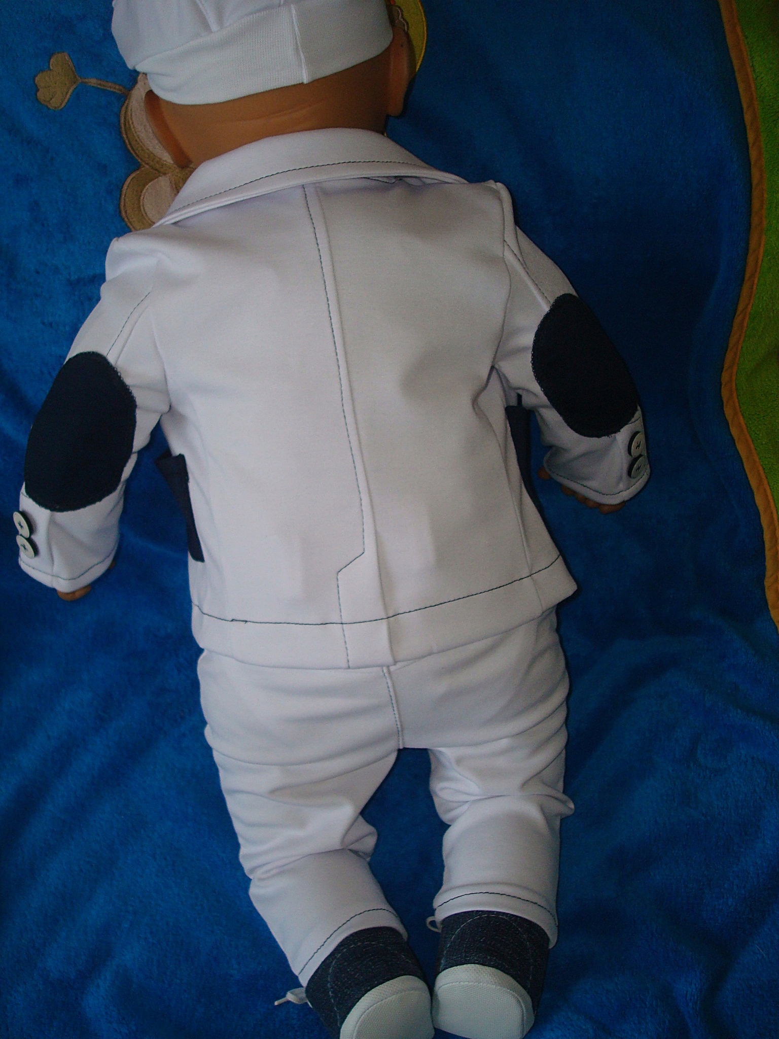 BAWEŁNA MARYNARKA KOMPLET UBRANKO/CHRZTU/WESELE/80 Kolor biały