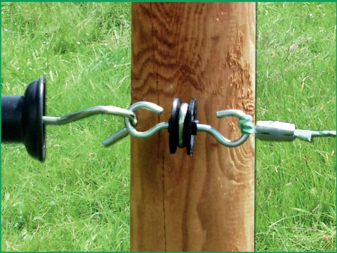 PASTUCH KOMPLETNY ZESTAW BRAMOWY UCHWYT SPRĘŻYNA IZOLATORY KERBL Marka Ako