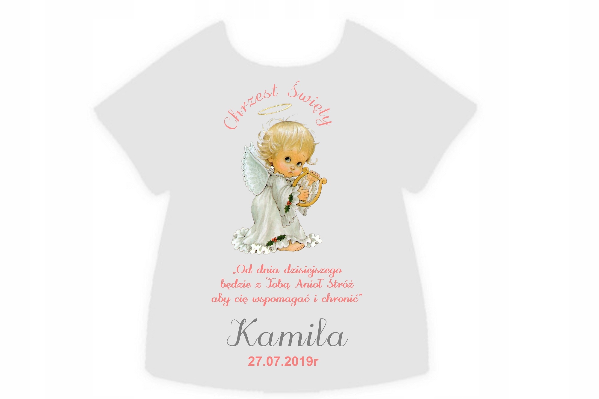 SZATKA DO CHRZTU ZDJĘCIE IMIĘ DATA PERSONALIZACJA