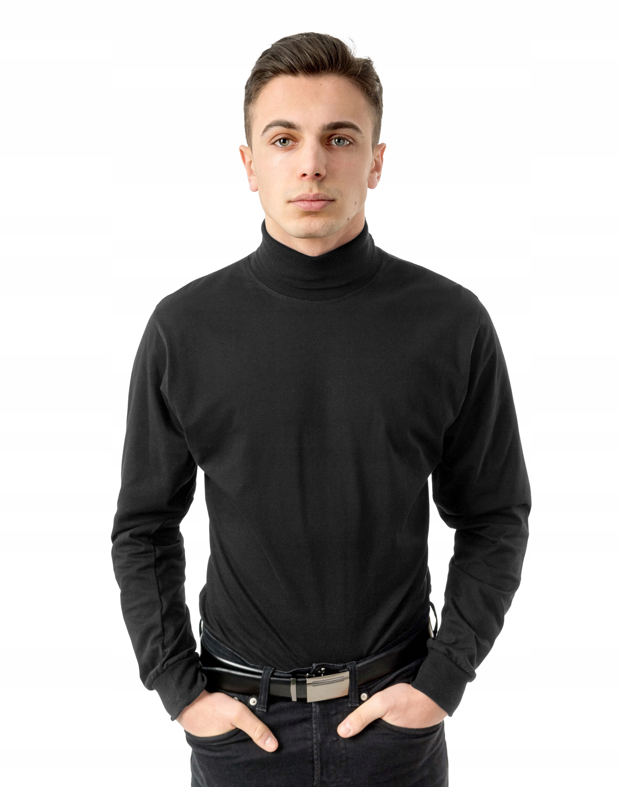 

Elegancki Golf Męski cienki sweter Arek r M czarny