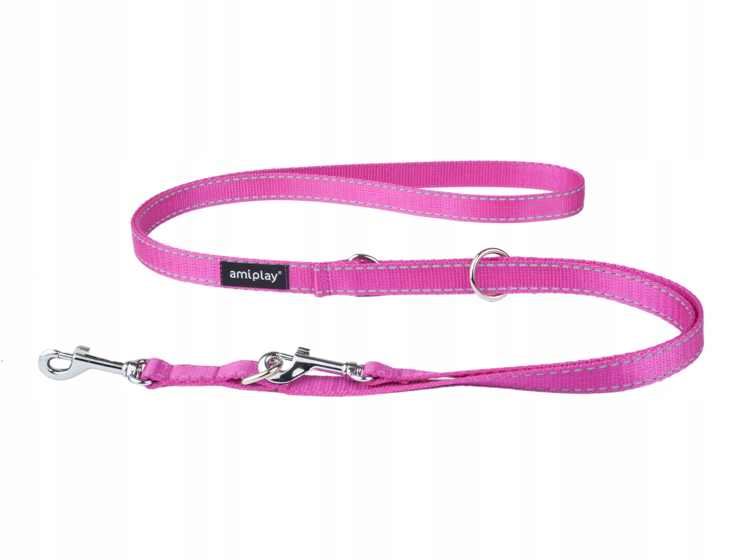 

amiplay Smycz przepinana 6in1 Reflective L Różowa