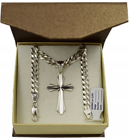 

Łancuszek Srebrny Pancerka Z Krzyżykiem Grawer