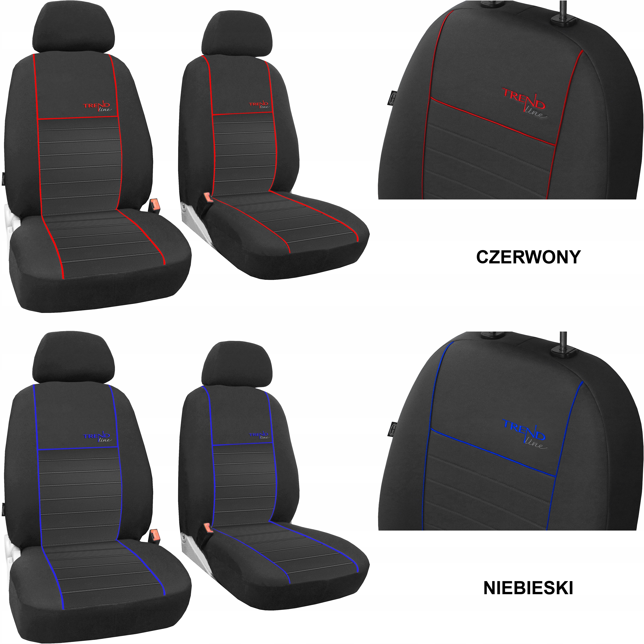 POKROWCE MIAROWE PRZODY SAMOCHODOWE KOMPLET NA FOTELE DO Microcar M.GO Model Trend Line