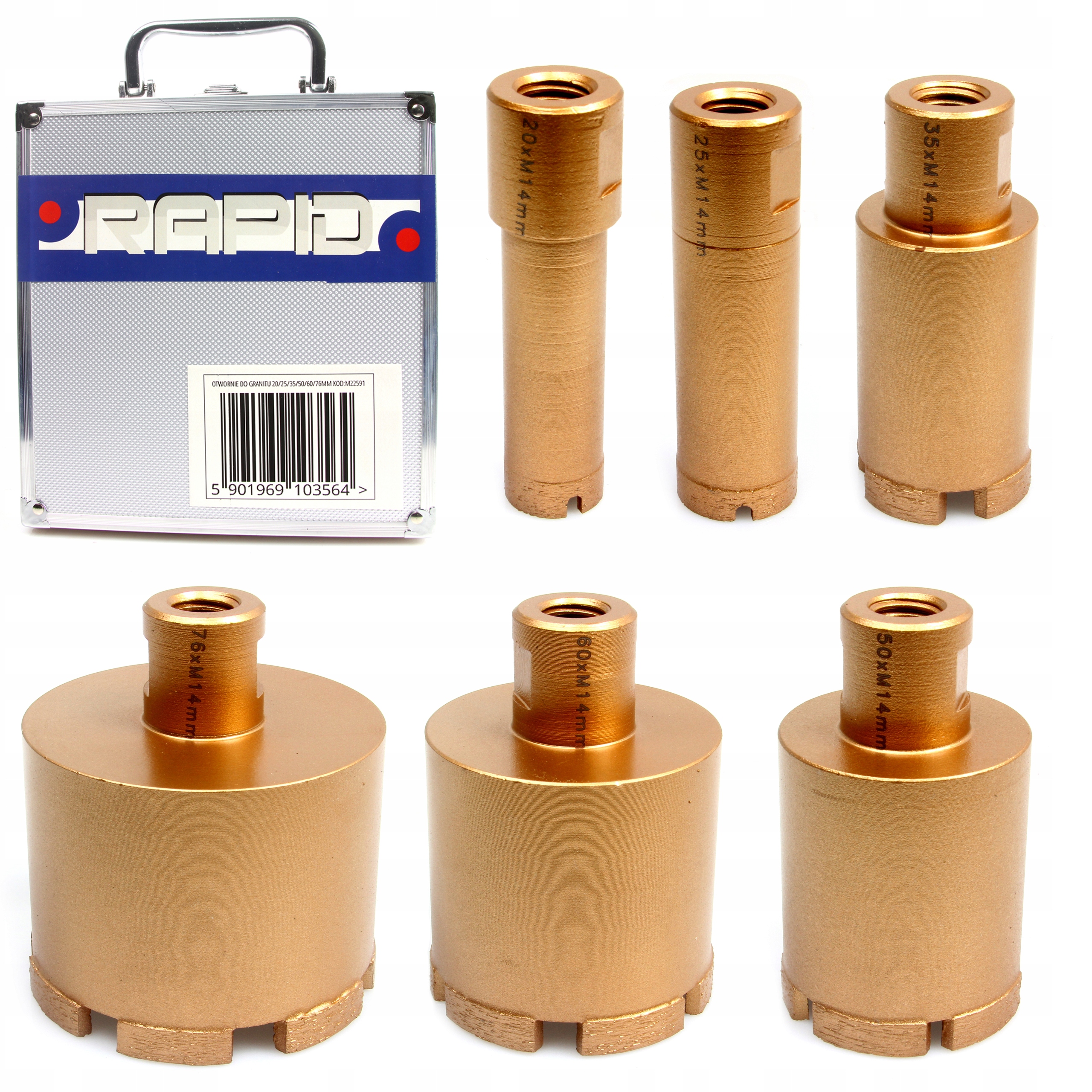 ZESTAW OTWORNIC DIAMENTOWYCH GRESU M14 + WALIZKA Kod producenta M22591