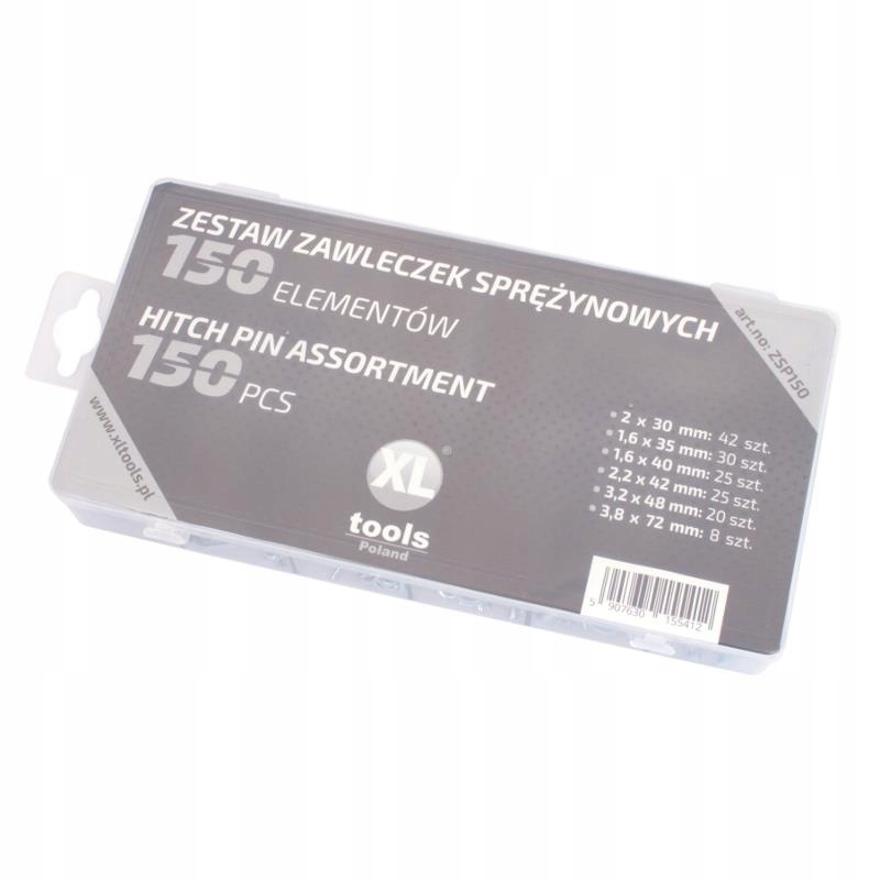 ZESTAW ZAWLECZEK ZAWLECZKI SPRĘŻYNOWE 150 szt Marka XL-Tools