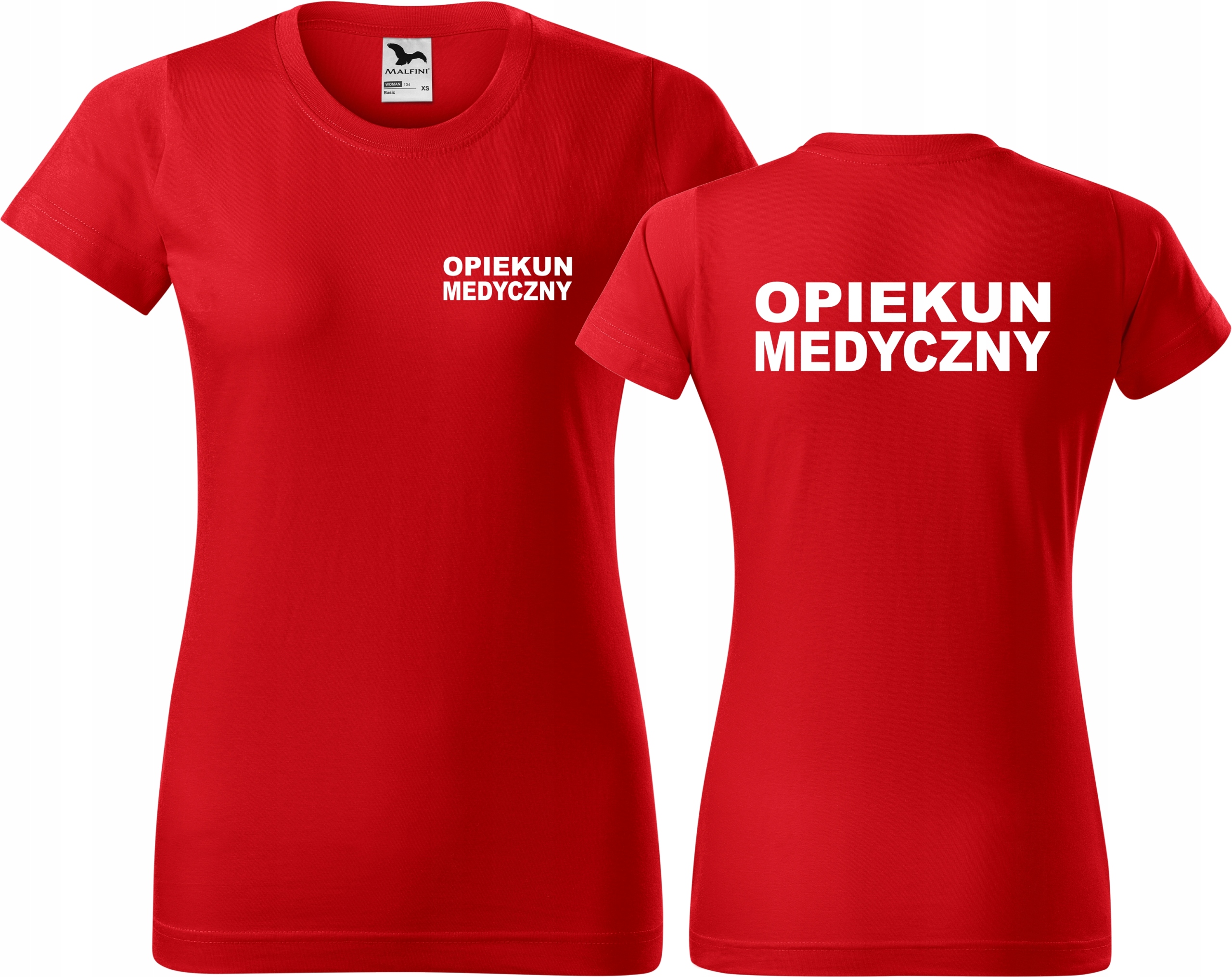 

Koszulka medyczna damska Opiekun Medyczny Czerwona