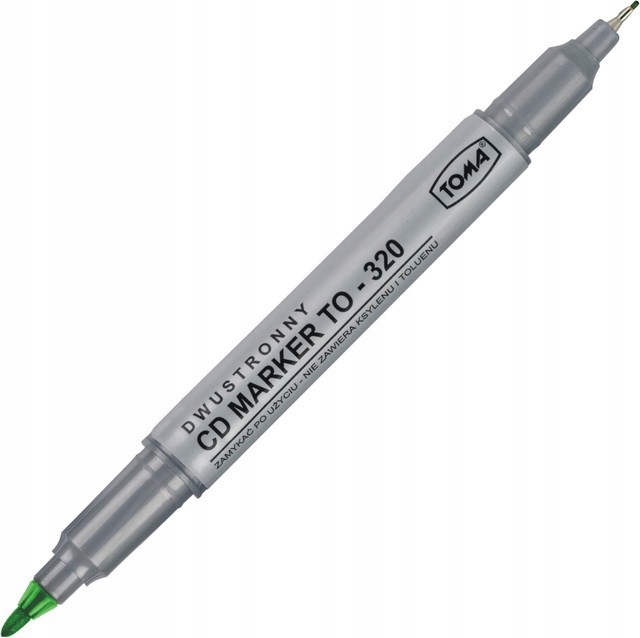 Marker do płyt CD DVD TOMA dwustronny ZIELONY Marka Toma