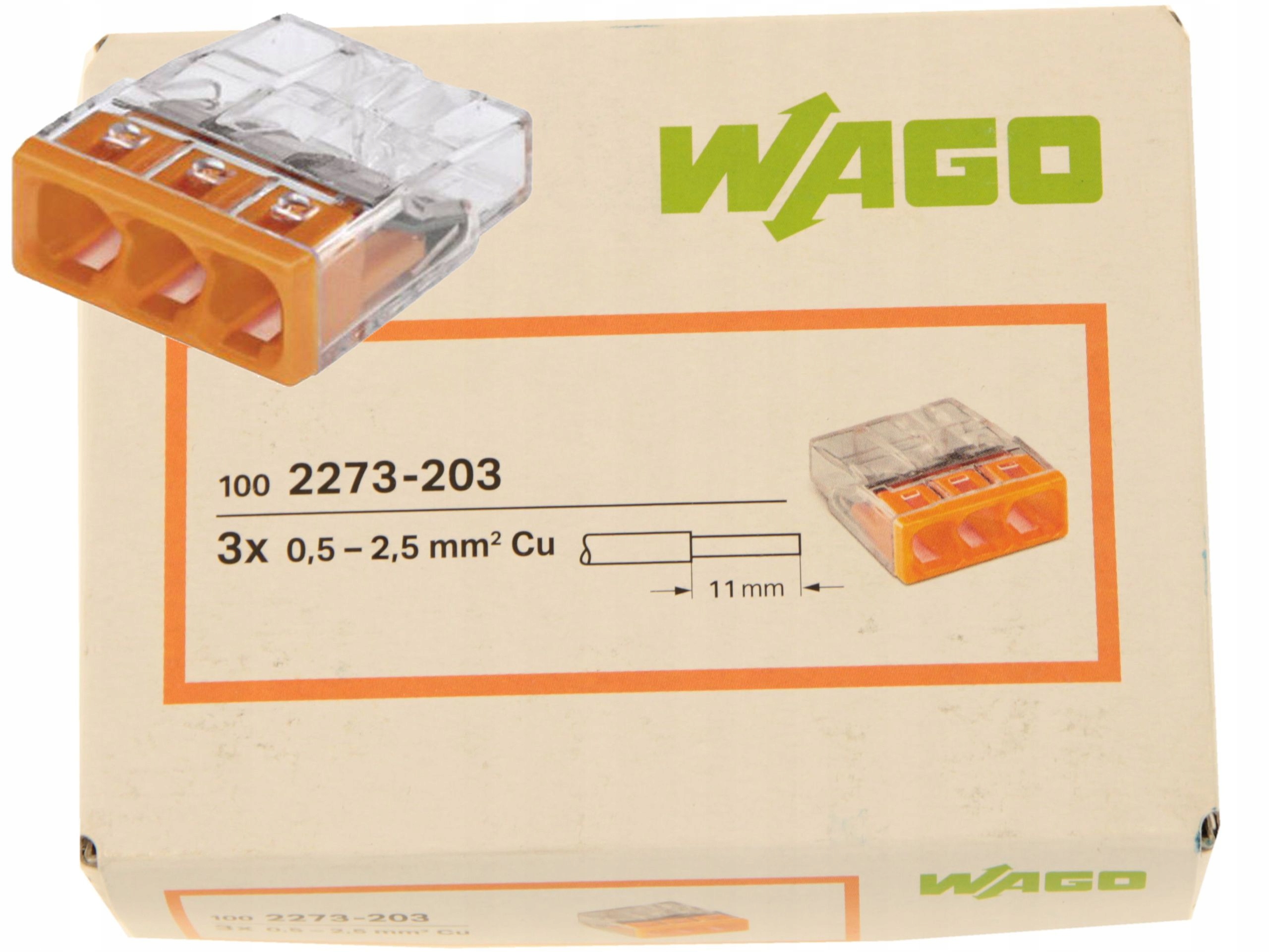 

Wago Szybkozłaczka Na Drut 3x2,5 2273-203 100 szt