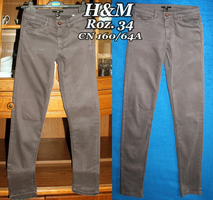 H&M Rozciągliwe spodnie rurki roz.34