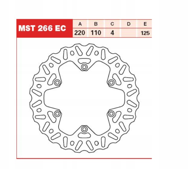 MST266EC - Тормозной диск LUCAS 220/110/4MM 6.5 / 125MM