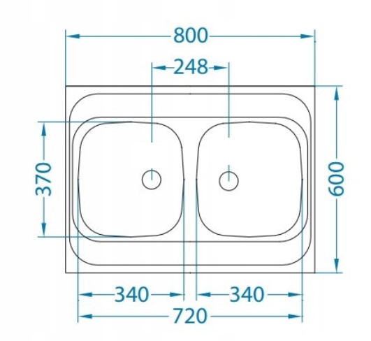 ZLEWOZMYWAK STALOWY NAKŁADANY 80X60 DECOR BATERIA Kolor Inox