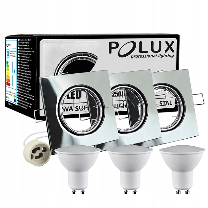 

Zestaw 6 Szt Oprawa Halogenowa Chrom GU10 Led 3W