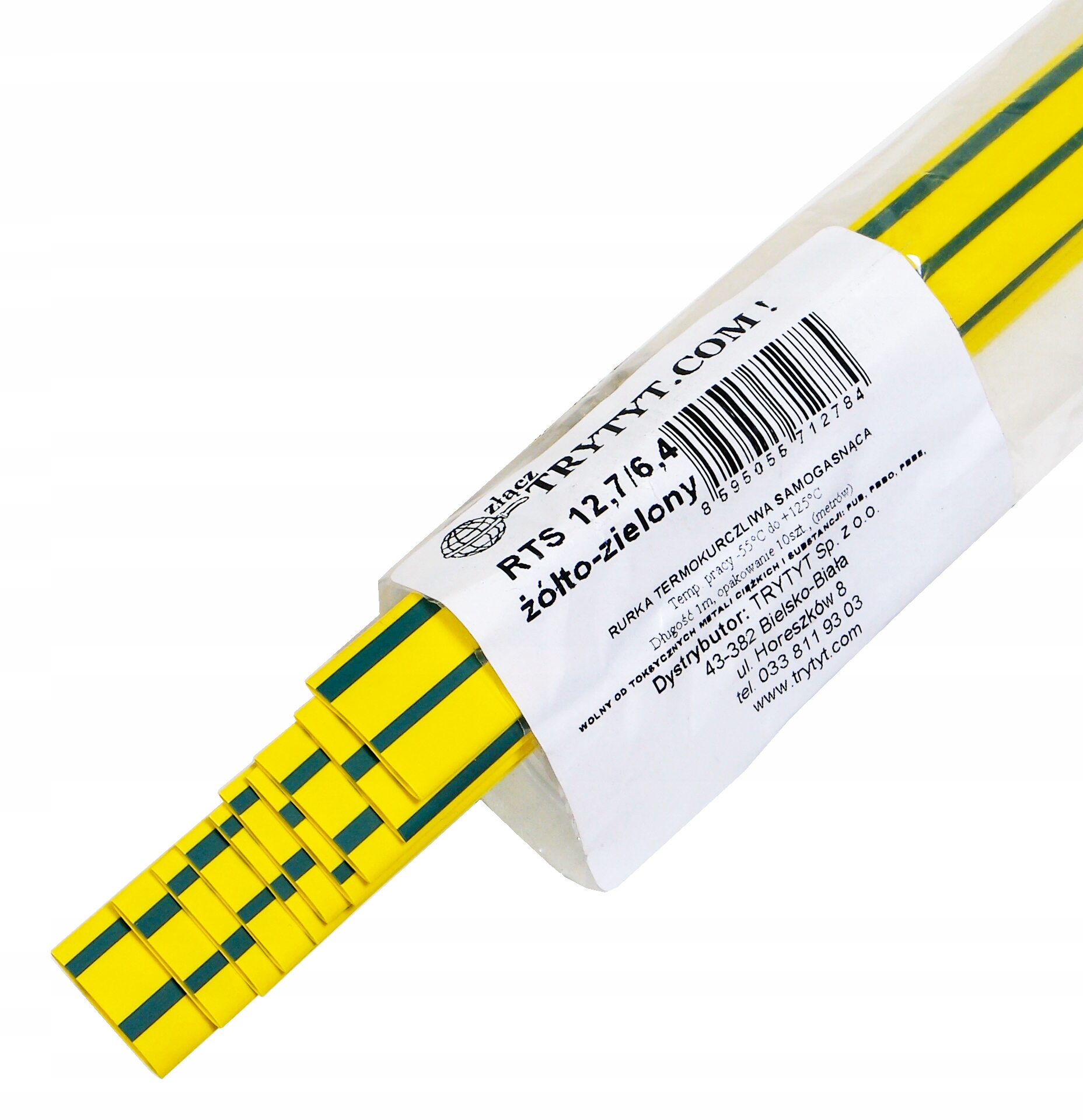 

10x Rurka Koszulka Termokurczliwa 12,7 6,4 ż-o