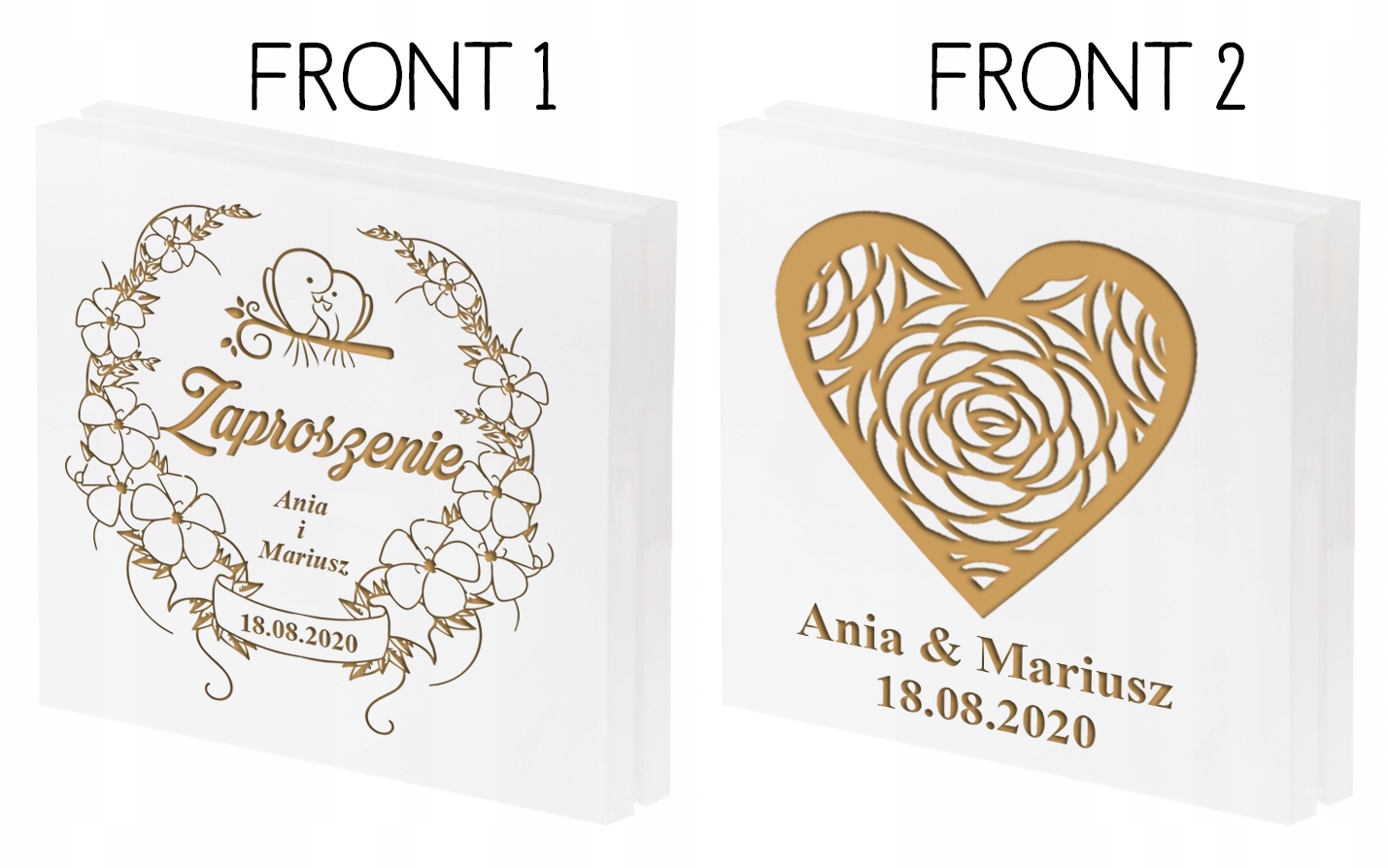 DREWNIANE ZAPROSZENIE dla RODZICÓW W PUDEŁKU ŚLUB WESELE TWOJE ZDJĘCIE B Marka Wyczaruj Prezent