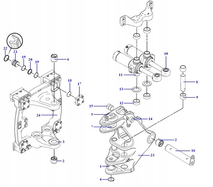 ВТУЛКИ ШТИФТЫ CAT 428E2 428F 432E2 432F ЗАДНЯЯ БАБКА