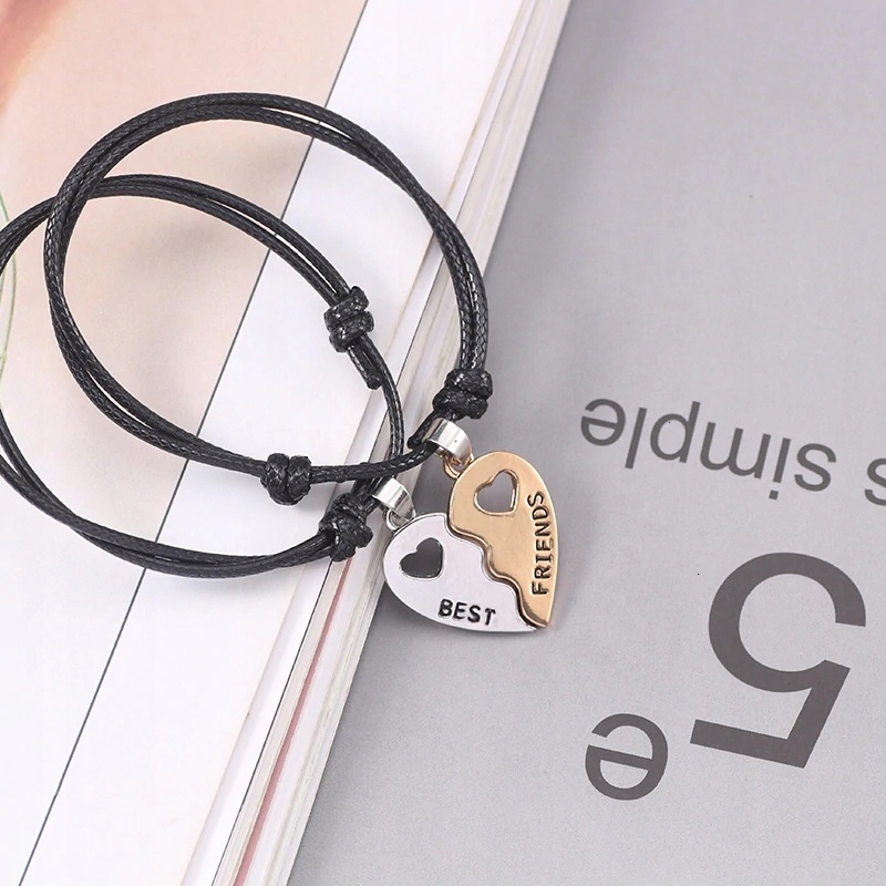 BRANSOLETKA 2 PRZYJACIÓŁEK BFF BEST FRIENDS B325 Materiał Posrebrzany Pozłacany